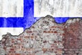 Finland Flag On Grungy Wall