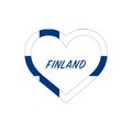 Finland flag in heart. I love my country. sign. Stock vector illustration isolated on white background. Royalty Free Stock Photo