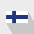 Finland flag Long Shadow design vector