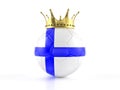 Finland flag soccer ball with crown