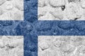 Finland Flag on a stone walBelgium