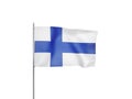 Finland flag waving white background 3D illustration Royalty Free Stock Photo