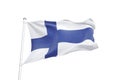 Finland flag waving white background 3D illustration Royalty Free Stock Photo