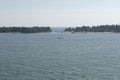 Finland Gulf Sea Panorama On Sunny Day With A Small Vessel