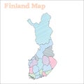 Finland hand-drawn map.