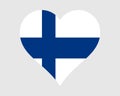 Finland Heart Flag. Finnish Finn Love Shape Country Nation National Flag. Republic of Finland Banner Icon Sign Symbol. EPS Vector