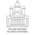 Finland, Helsinki, Helsinki Cathedral travel landmark vector illustration