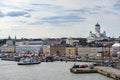 Finland, Helsinki - June 30, 2013: a panoramic view of the center of Helsinki from the ferry