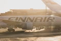 Finland Helsinki 2 MAR 2020 Finnair logo on airplane fuselage