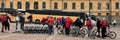 Finland Helsinki Senate Square cyclists