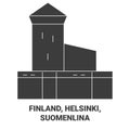 Finland, Helsinki, , Suomenlina travel landmark vector illustration