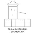 Finland, Helsinki, , Suomenlina travel landmark vector illustration