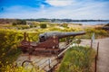 Finland. Helsinki. Suomenlinna. Fortress Sveaborg. Finnish fortress. Fort Suomenlinna on background of blue sky. Bastion system of