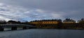 Panoramic view of the bridge and the sea fortress of Suomenlinna in Helsinki, Finland