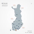 Finland infographic map vector illustration.