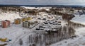 Finland Jyvaskyla, houses and new apartment buildings being constructed at the new are at Aijalanranta