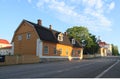 Finland, Kuopio: Street With Old Timber Houses Royalty Free Stock Photo