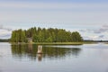 Finland landscape with lake forest island and lake. Summer Royalty Free Stock Photo