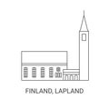 Finland, Lapland travel landmark vector illustration