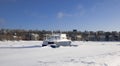 Finland. Lappeenranta. Frozen lake Saimaa Royalty Free Stock Photo