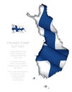 Finland Map Cut-Out with Waving Flag