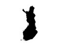 Finland Map. Finnish Country Map. Finn Black and White National Nation Outline Geography Border Boundary Shape Territory Vector Il