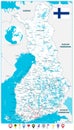 Finland Map and map icons flat style