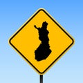 Finland map on road sign. Royalty Free Stock Photo