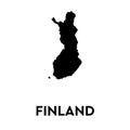 Finland map silhouette line country Europe map illustration vector outline European isolated on white background Royalty Free Stock Photo