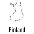 Finland map thin line simple