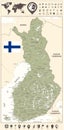 Finland Map and World Map with flat map pointers