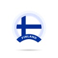 Finland national flag Circle button Icon. Simple flag, official colors and proportion correctly. Flat vector illustration Royalty Free Stock Photo