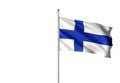 Finland national flag waving isolated white background realistic 3d illustration Royalty Free Stock Photo