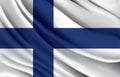 Finland national flag waving realistic vector illustration Royalty Free Stock Photo