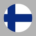 Finland national round flag icon. Official colors. Simple flat design for web, mobile app. Circular symbol. Royalty Free Stock Photo