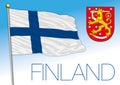 Suomi Finland official national flag and coat of arms