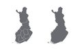Finland outline map isolated on a white.