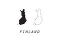 Finland outline map national borders