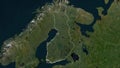 Finland outlined. Low-res satellite