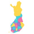 Finland political map of administrative divisions