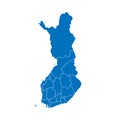 Finland political map of administrative divisions