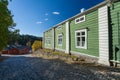 Finland, Porvoo - October10, 2016: Street and colored house in old town Porvoo