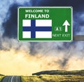 Finland road sign against clear blue sky Royalty Free Stock Photo