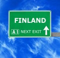FINLAND road sign against clear blue sky Royalty Free Stock Photo