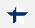 Finland Star Flag. Finnish Finn Star Shape Flag. Republic of Finland Country National Banner Icon Symbol Vector