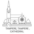 Finland, Tampere, Tampere , Cathedral travel landmark vector illustration