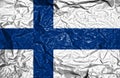Finland vintage flag on old crumpled paper background