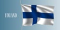 Finland waving flag vector illustration Royalty Free Stock Photo