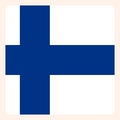 Finn square flag button, social media communication sign