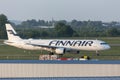Finnair airlines airplane at budapest airport hungary